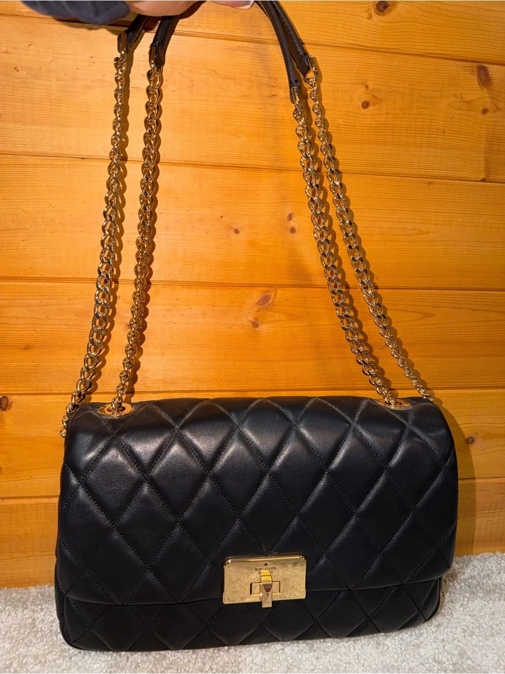 Kate spade Black Quilted Chain-Strap Shoulder Bag